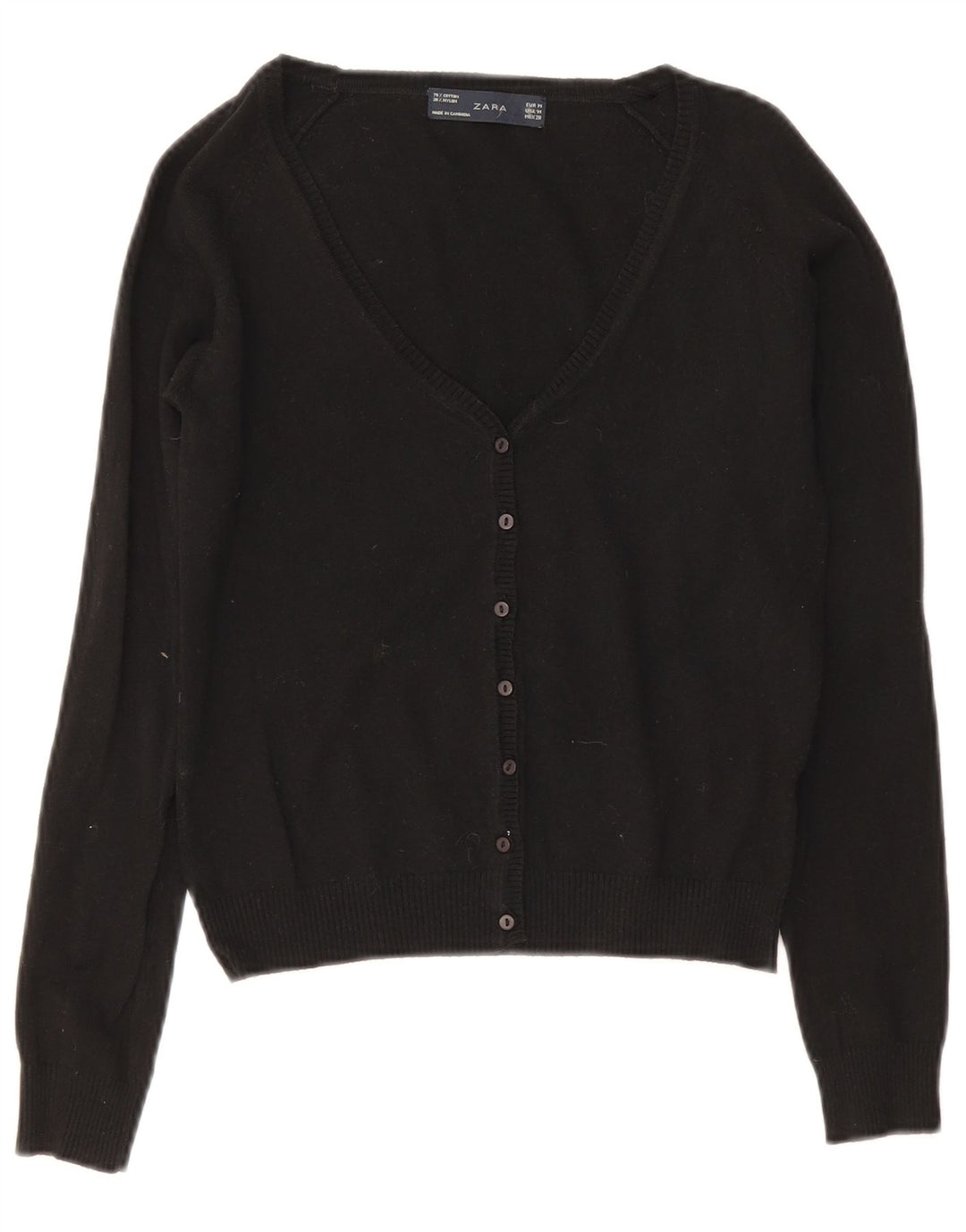 Zara Bolero Jumper UK 12 Medium Sort Bomuld