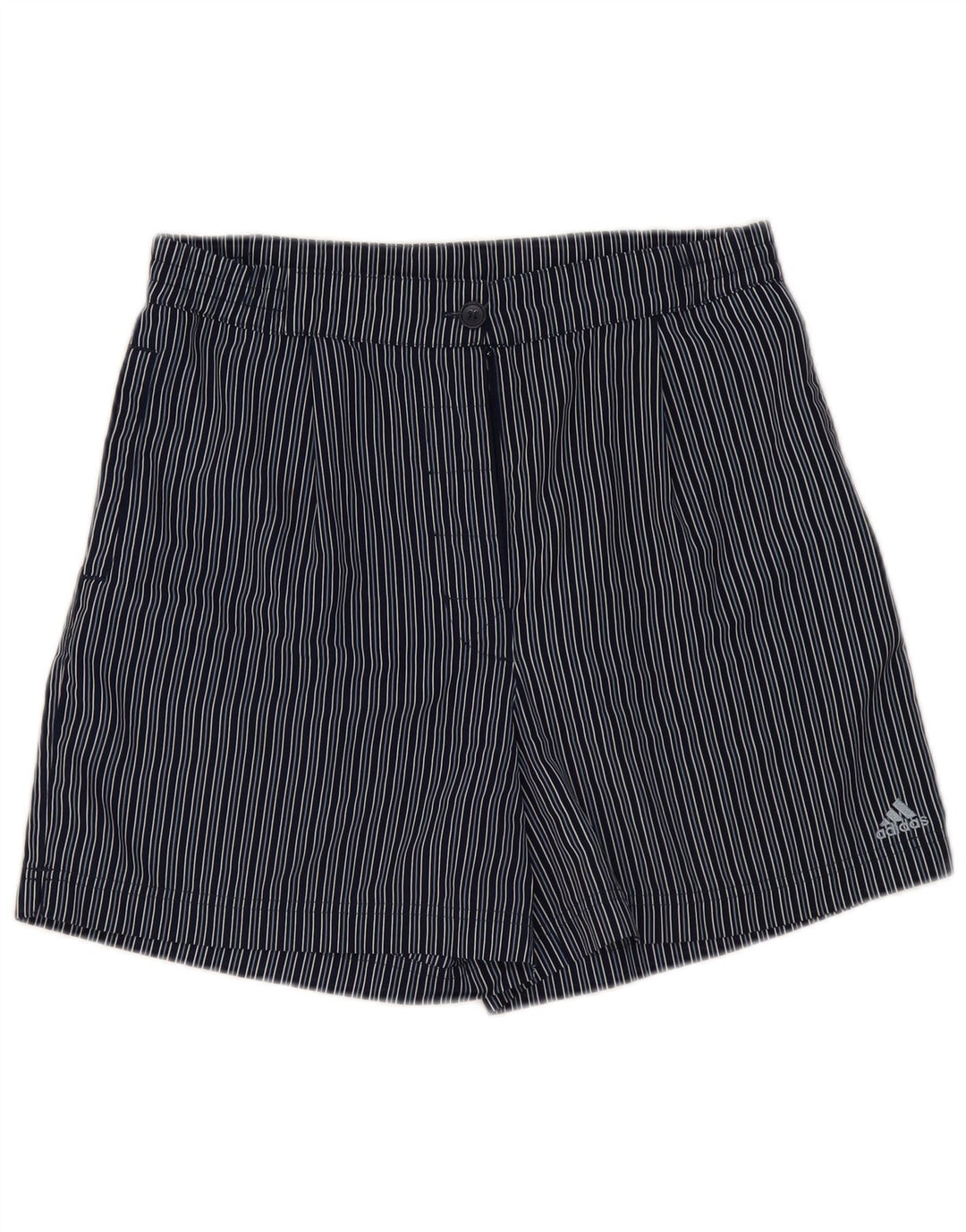 ADIDAS Chino Shorts til kvinder UK 16 Large W32 Navyblå stribet polyester