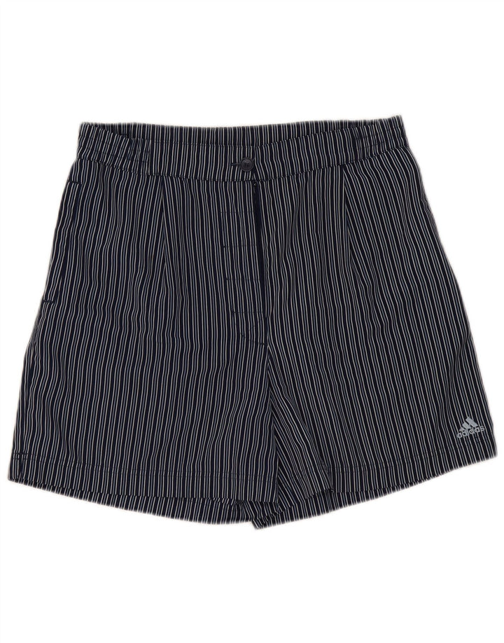 ADIDAS Chino Shorts til kvinder UK 16 Large W32 Navyblå stribet polyester