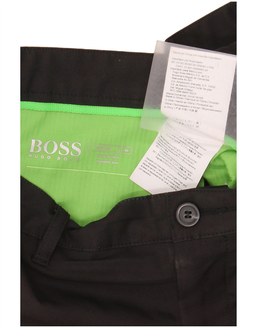Hugo Boss Herre Slim Fit Chino Bukser IT 48 Medium W34 L32 Sort Polyester