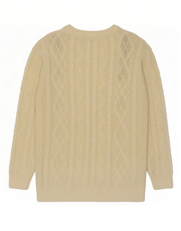 Avant Garde Womens Boat Neck Jumper Sweater UK 14 Medium Off White Floral
