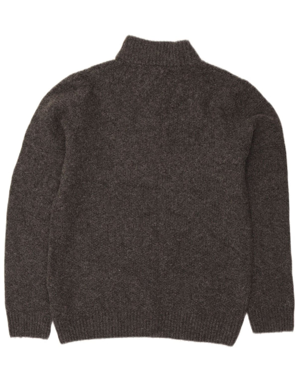 Crew Clothing Mens Zip Neck Jumper Sweater XL Grey Wool