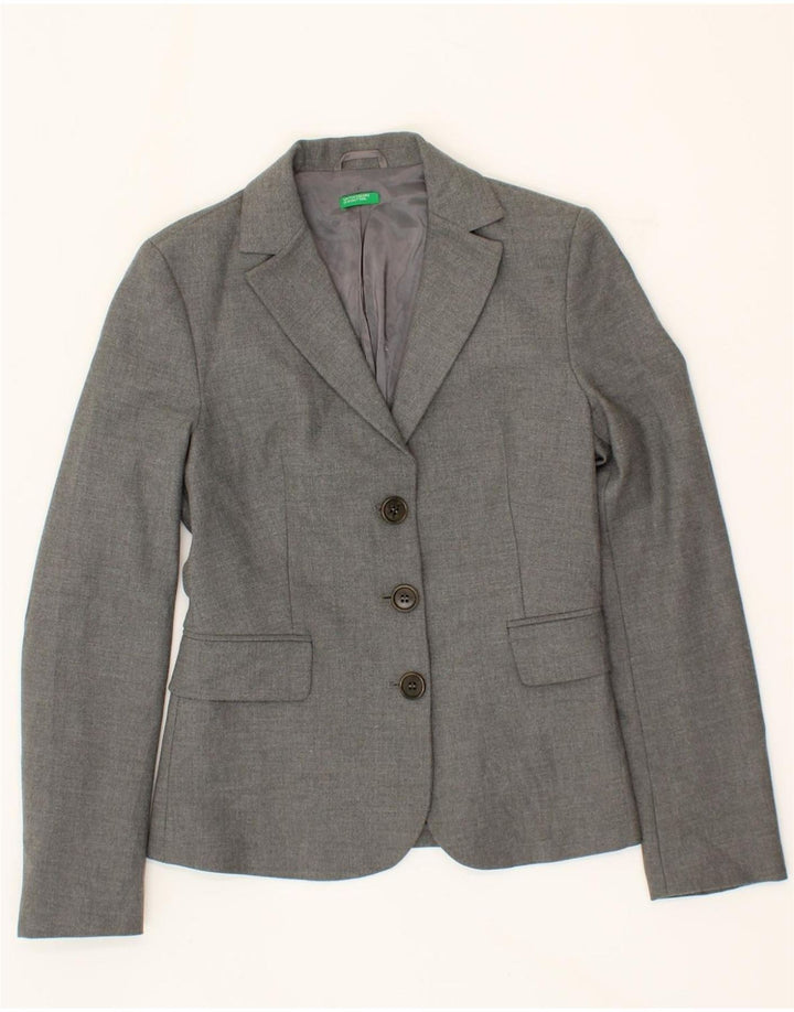 BENETTON Womens 3 Button Blazer Jacket IT 38 XS Grey Polyester Vintage Benetton and Second-Hand Benetton from Messina Hembry 