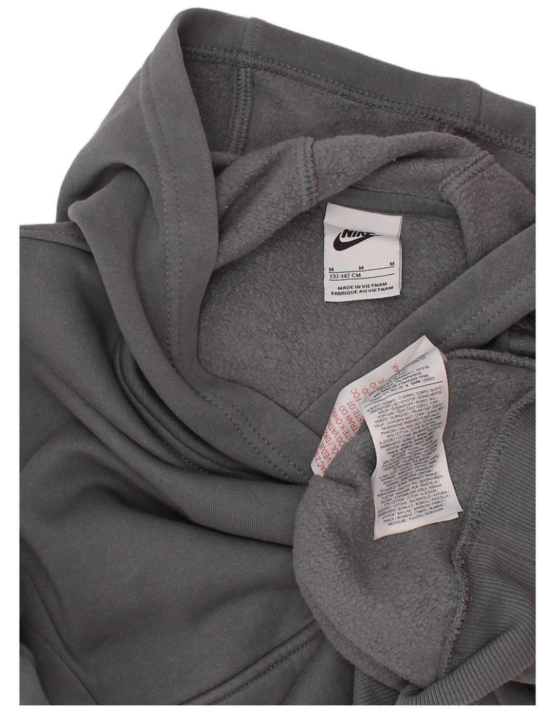 Nike drenge grafisk hættetrøje 10-11 år mellemgrå bomuld