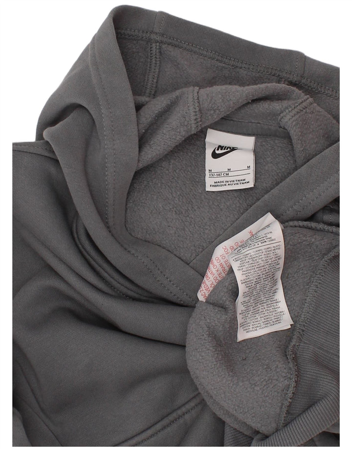Nike drenge grafisk hættetrøje 10-11 år mellemgrå bomuld