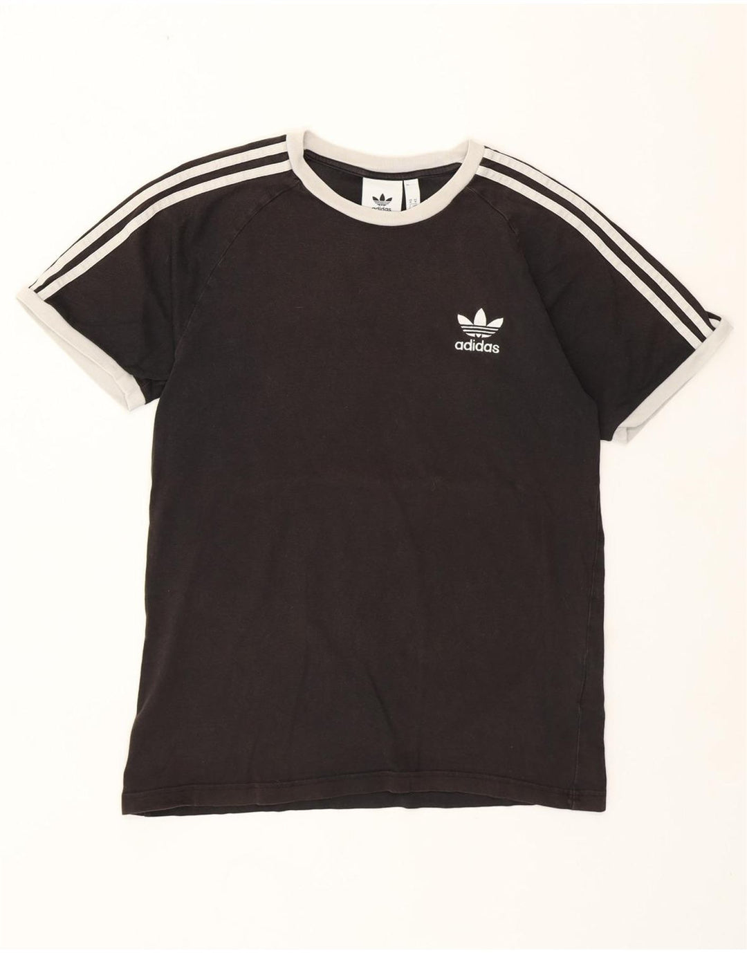 Adidas Dame T-Shirt Top UK 14 Medium Sort Bomuld