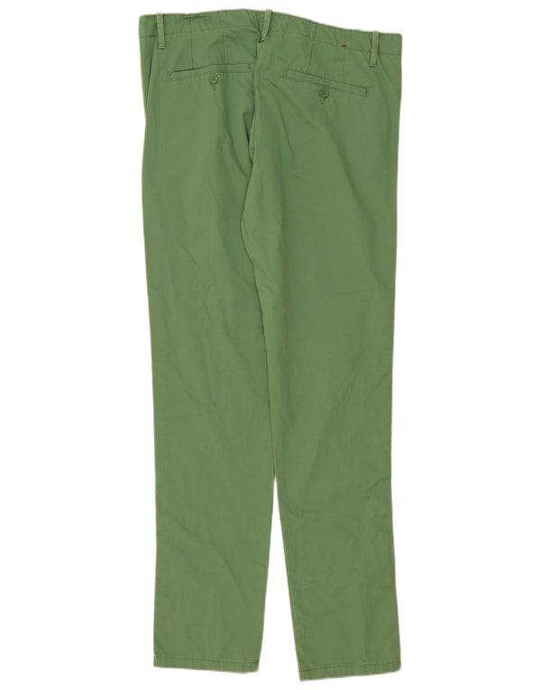 Benetton Herre Slim Chino Bukser IT 50 Large W36 L33 Grøn Bomuld