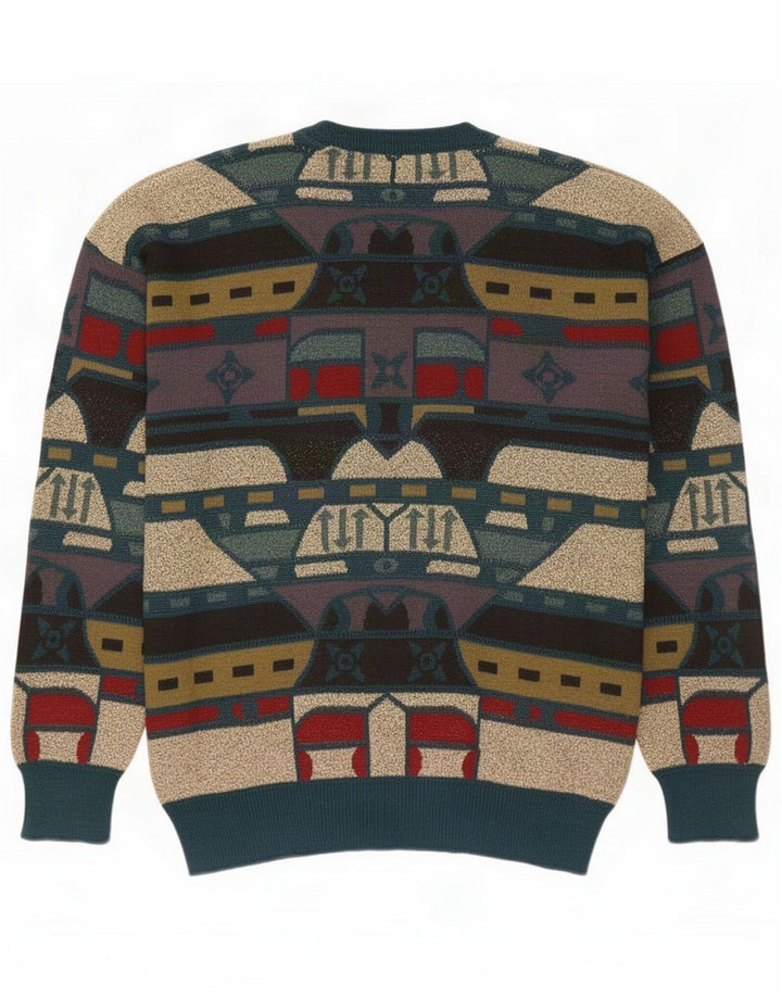 Fabio D Herre V-hals sweater Medium Flerfarvet Colourblock