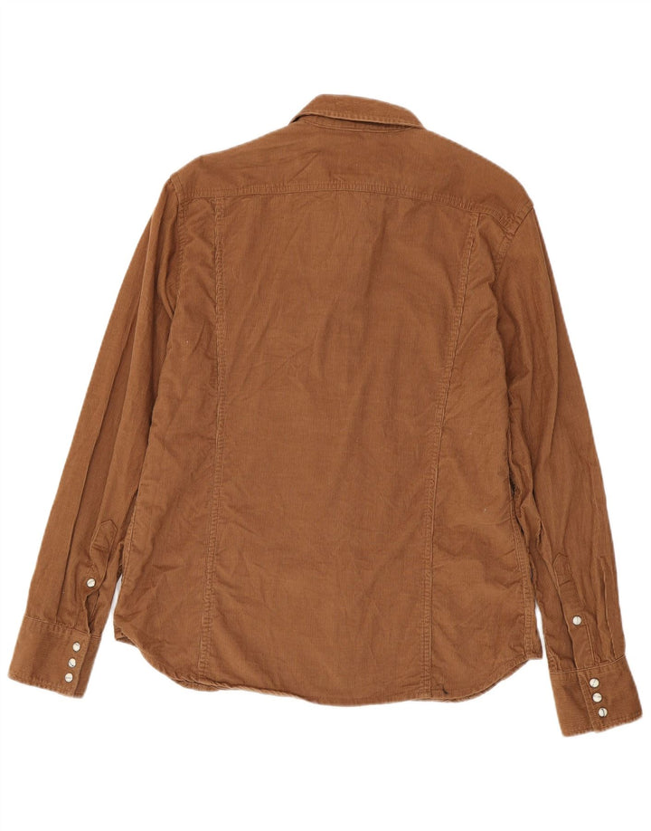 Gas Herre Corduroy skjorte Medium brun bomuld