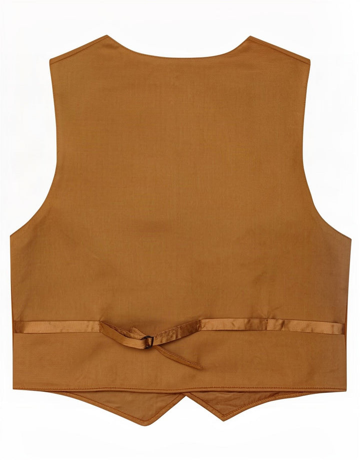 Vintage herre ruskind vest stort brunt læder