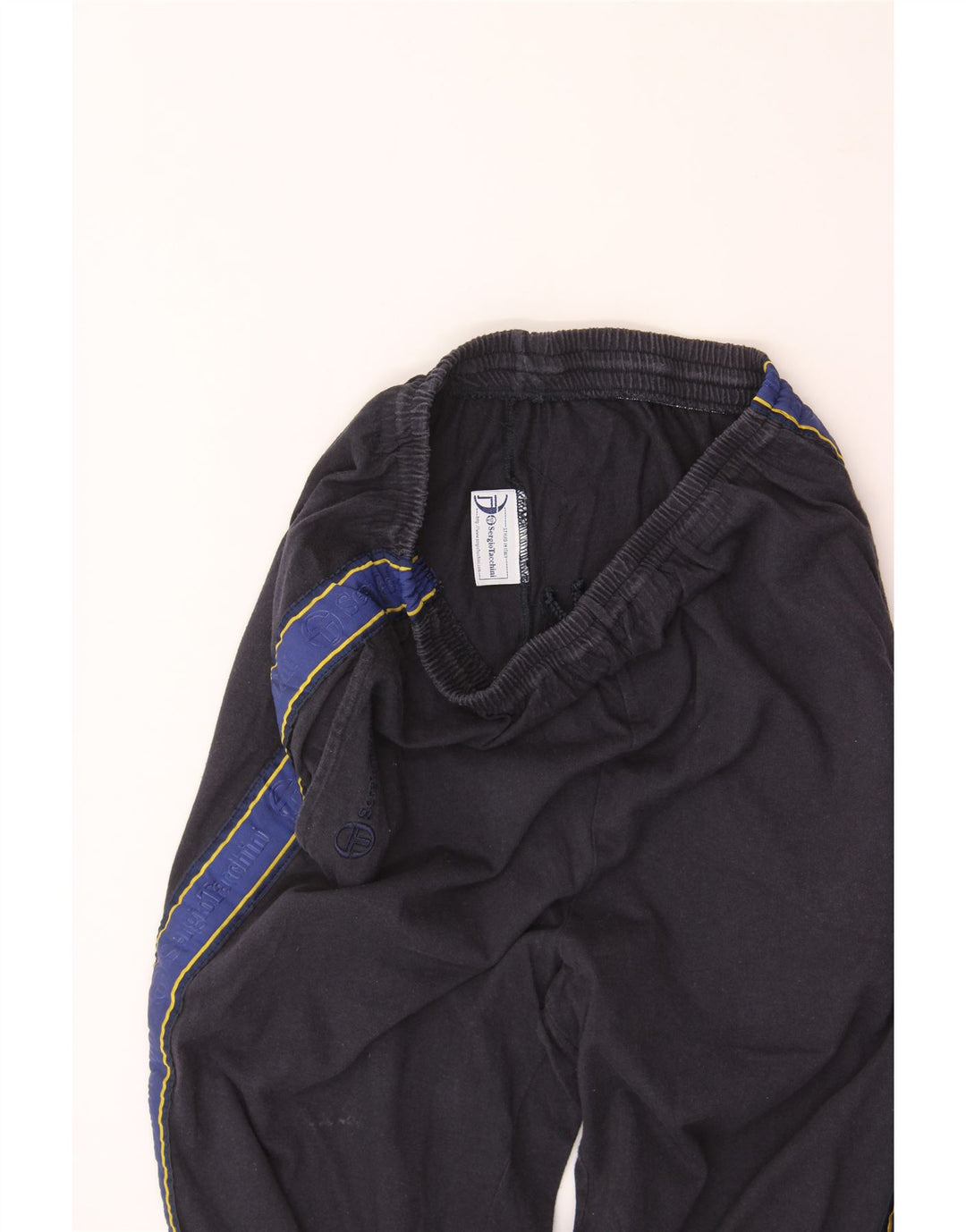 SERGIO TACCHINI Womens Tracksuit Trousers Large  Navy Blue Colourblock Vintage Sergio Tacchini and Second-Hand Sergio Tacchini from Messina Hembry 