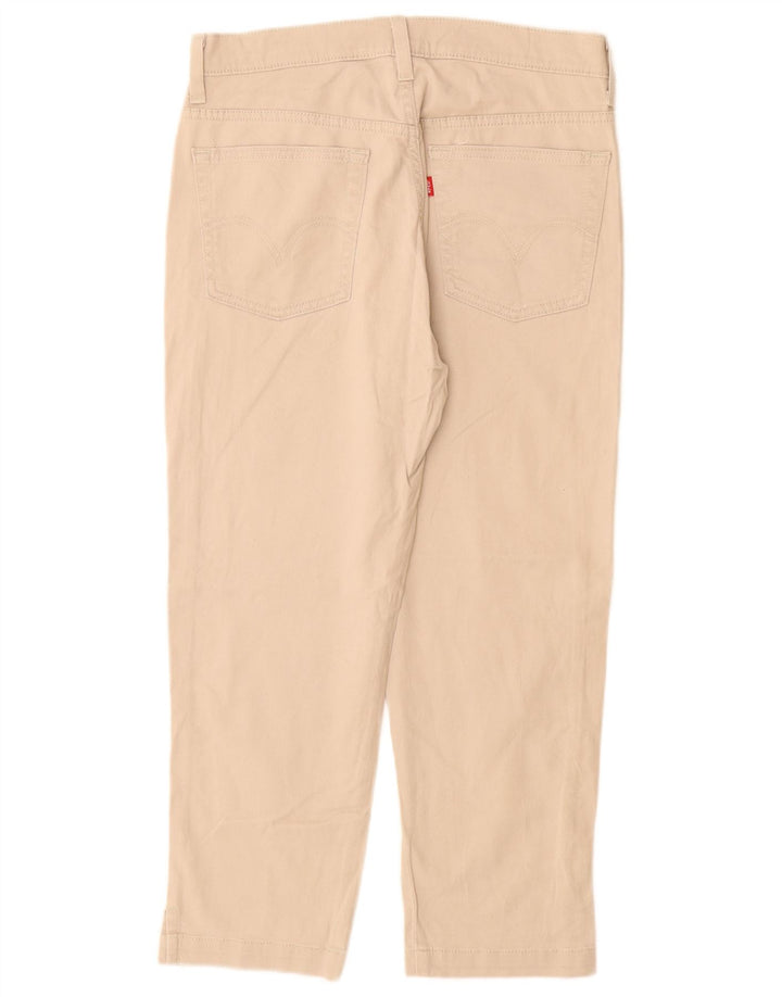 LEVI'S Womens Classic Slim Capri Trousers US 8 Medium W28 L24 Beige Cotton
