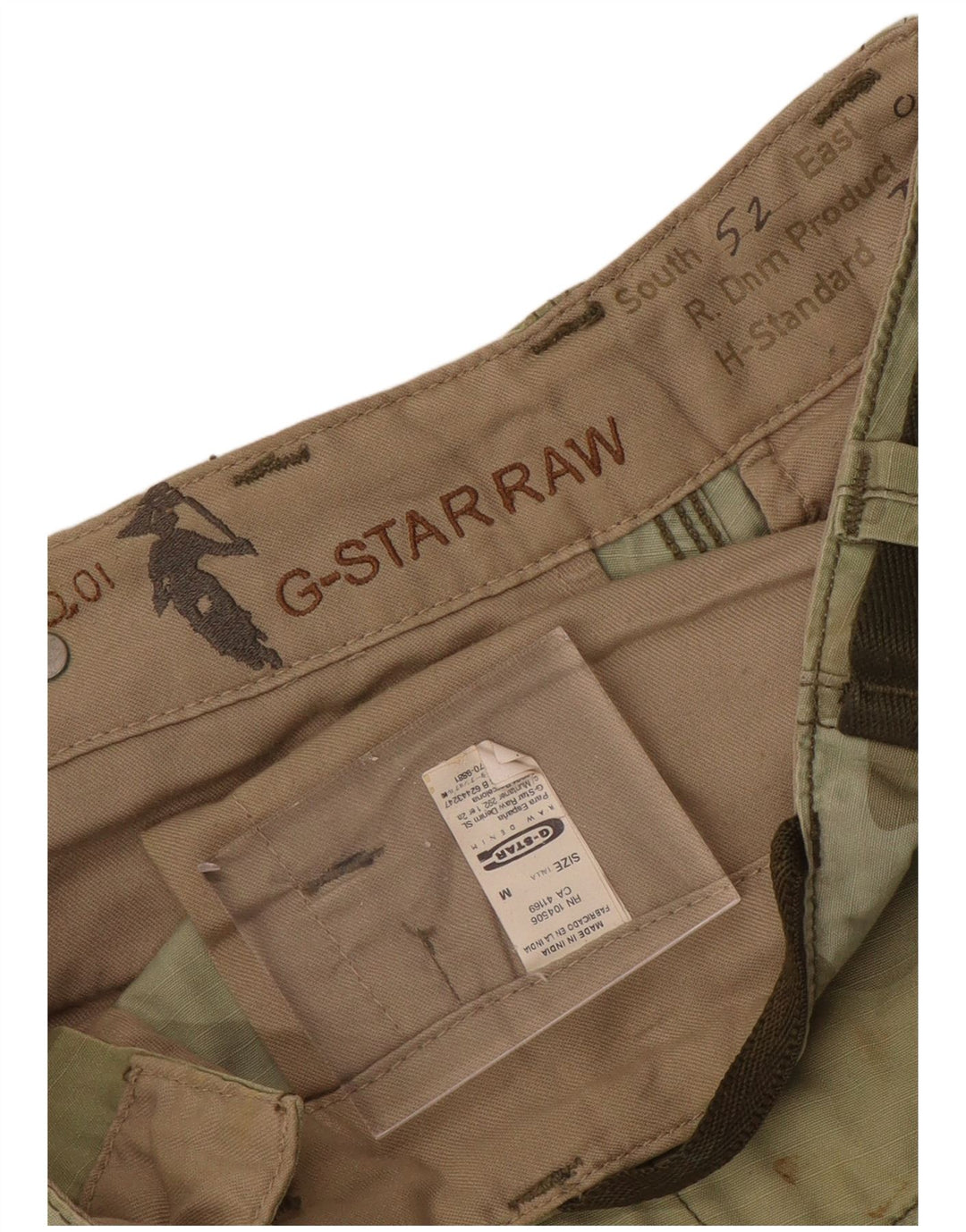 G-STAR Herre Cargo Bermuda Shorts Medium W34 Khaki Camouflage Bomuld