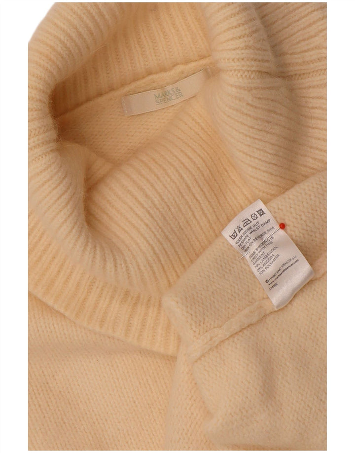 Marks & Spencer Dame Roll Neck Jumper Sweater UK 12 Medium Beige Floral