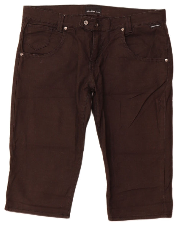 Calvin Klein Bermuda Shorts til kvinder W31 Medium Brun Bomuld