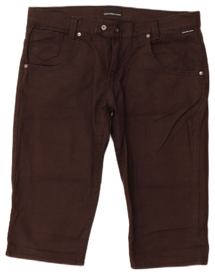 Calvin Klein Bermuda Shorts til kvinder W31 Medium Brun Bomuld