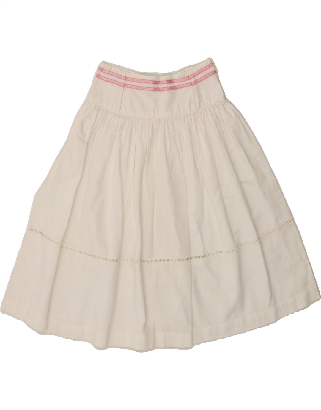 EMMANUEL SCHVILI Girls A-Line Skirt 9-10 Years W20  White Cotton Vintage Emmanuel Schvili and Second-Hand Emmanuel Schvili from Messina Hembry 