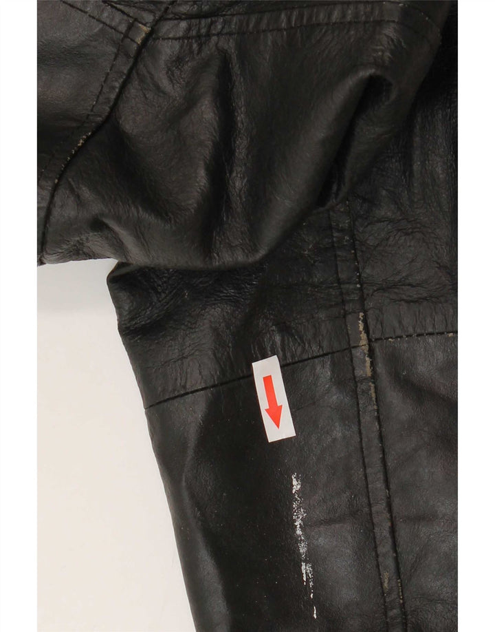 Vintage dame læderjakke IT 50 XL Sort