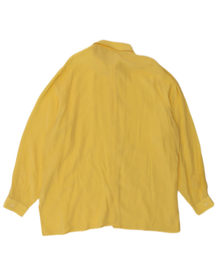 Vintage dameskjorte IT 50 XL gul silke