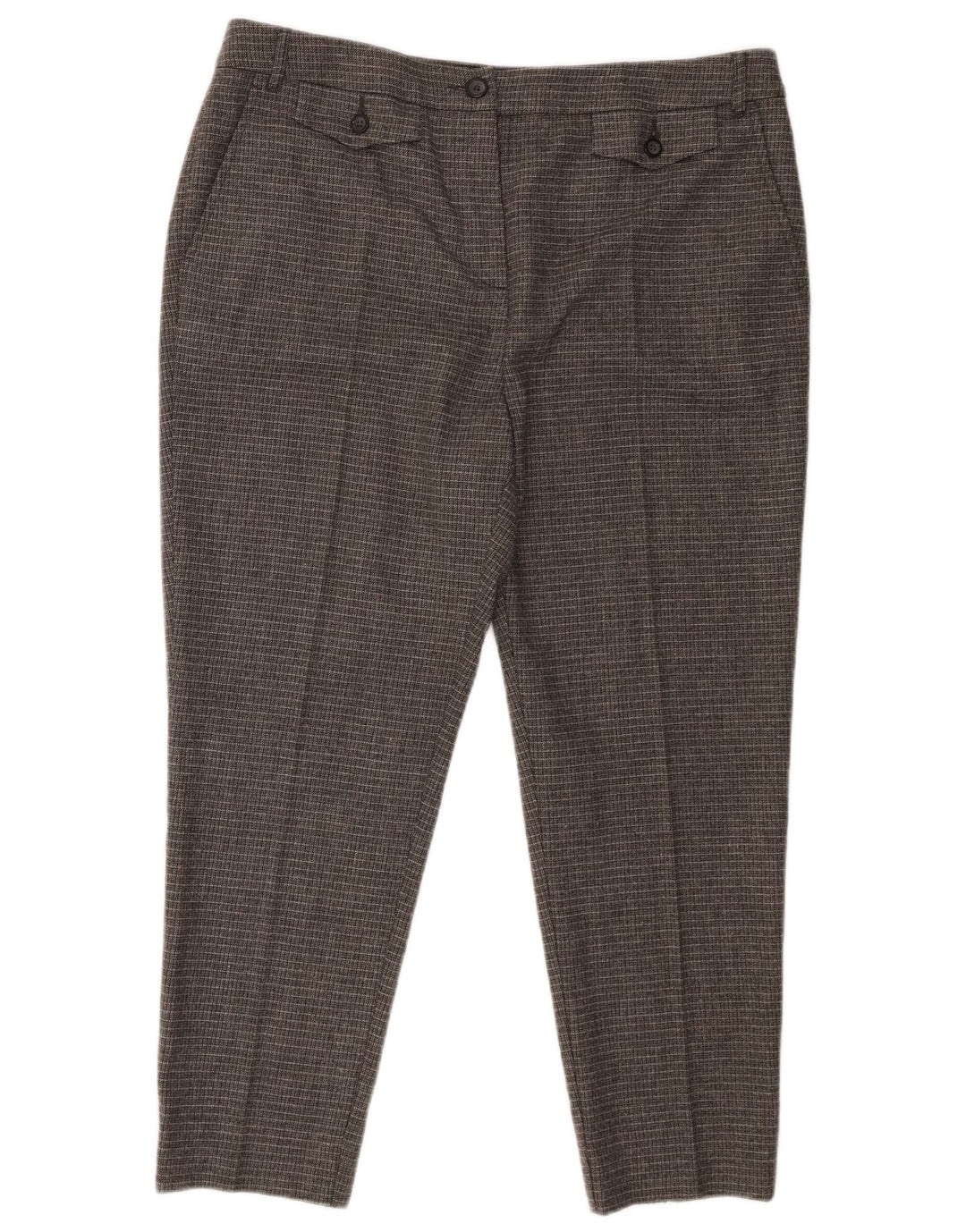 Max & Co. Slim cropped bukser til kvinder UK 14 Large W34 L24 Grå ternet