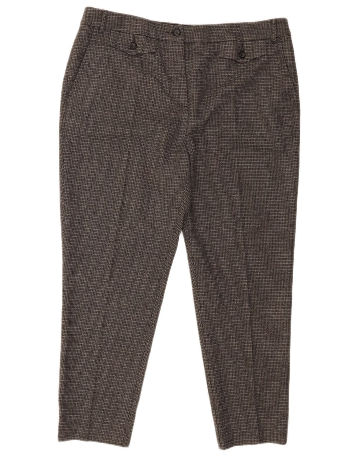 Max & Co. Slim cropped bukser til kvinder UK 14 Large W34 L24 Grå ternet