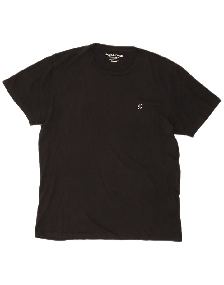 Jack & Jones Herre Regular Fit T-shirt Top Stor sort bomuld
