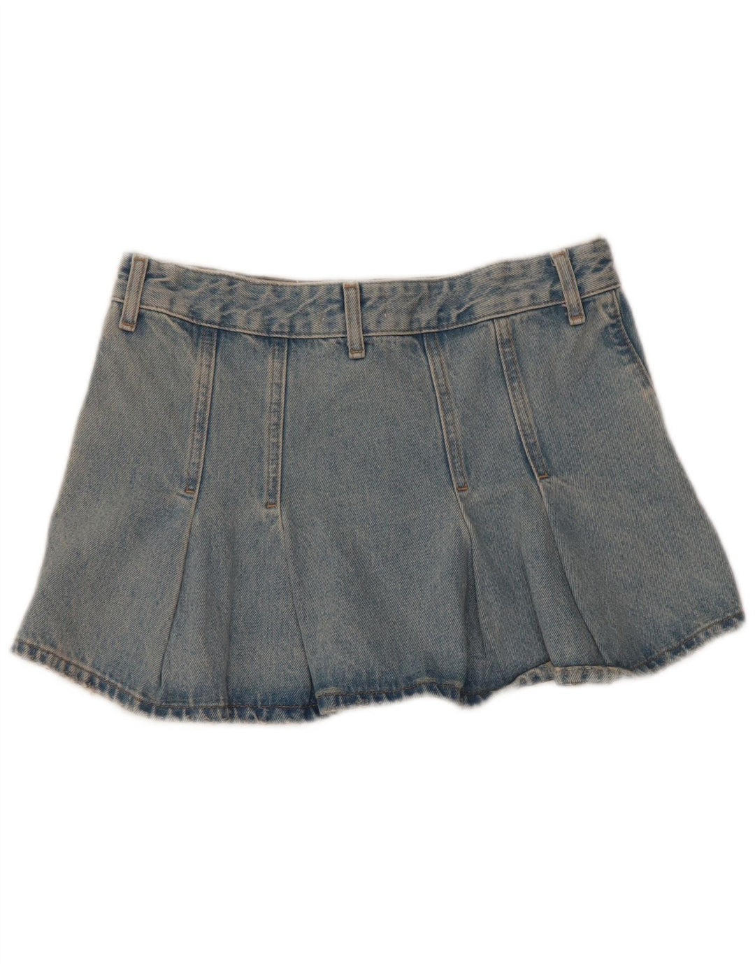 Zara Dame Mini Denim Nederdel Lille W26 Blå Bomuld