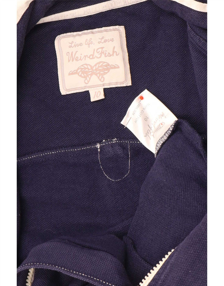 Weird Fish Dame træningsdragt Top Jacket UK 10 Small Navy Blue Colourblock