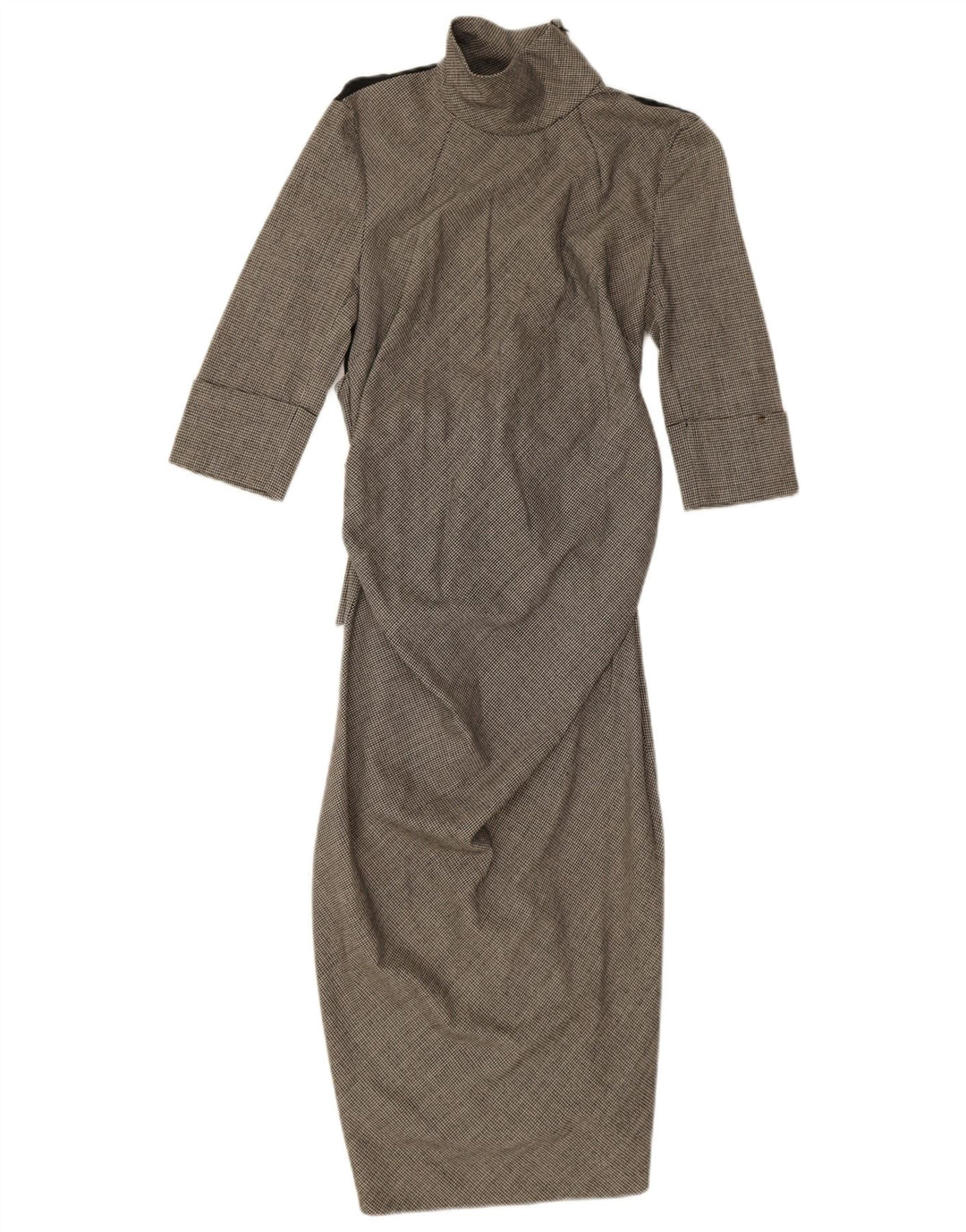 Sportmax Langærmet Maxikjole til kvinder UK 12 Medium Grey Houndstooth