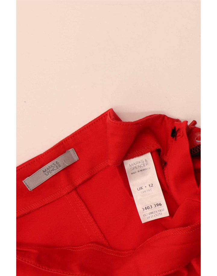 Marks & Spencer Dame Cropped Trousers UK 12 Medium W30 L24 Red Bomuld