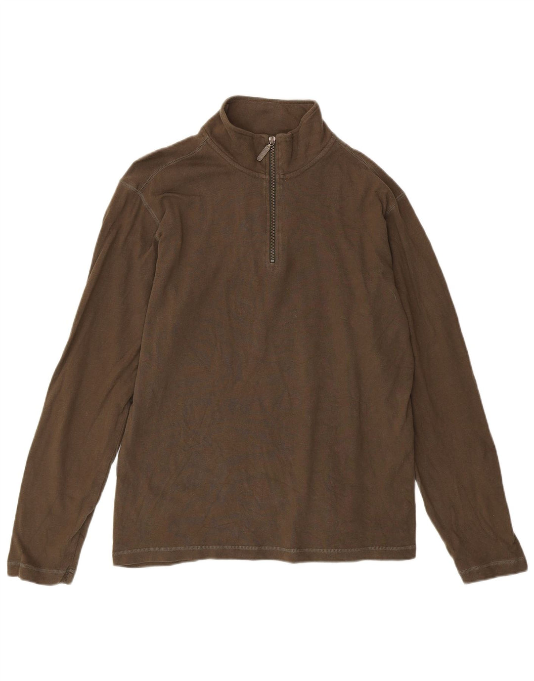 Eddie Bauer Herre lynlåshals Top Langærmet Medium Khaki Bomuld