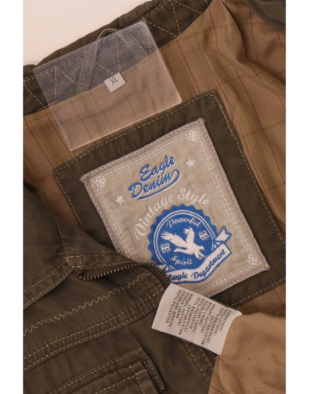 Vintage herre bomberjakke UK 42 XL Khaki Bomuld