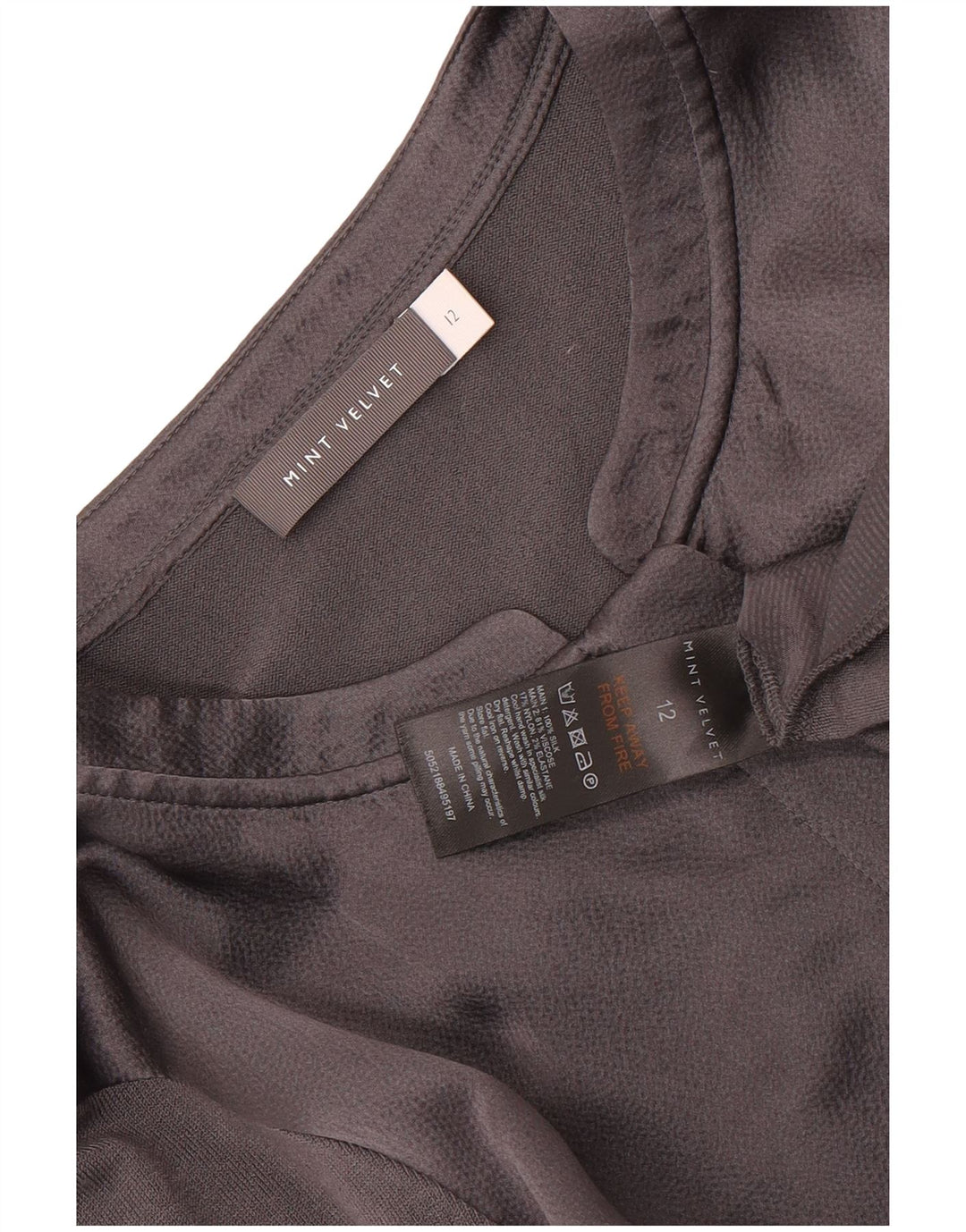 MINT VELVET Dame træningsdragt Topjakke UK 12 Medium Grå Silke