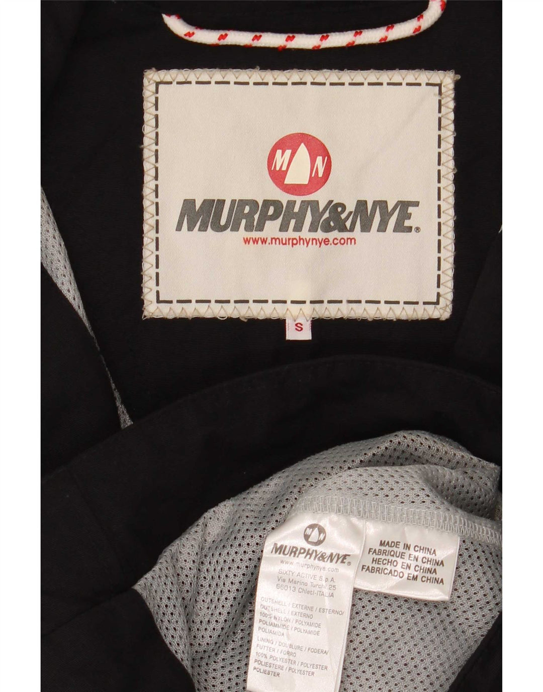 Murphy & Nye Dame Regnjakke UK 10 Small Black Nylon