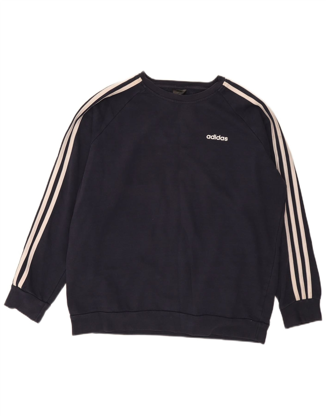 Adidas Dame Oversized Sweatshirt Jumper UK 12/14 Medium Navyblå Bomuld