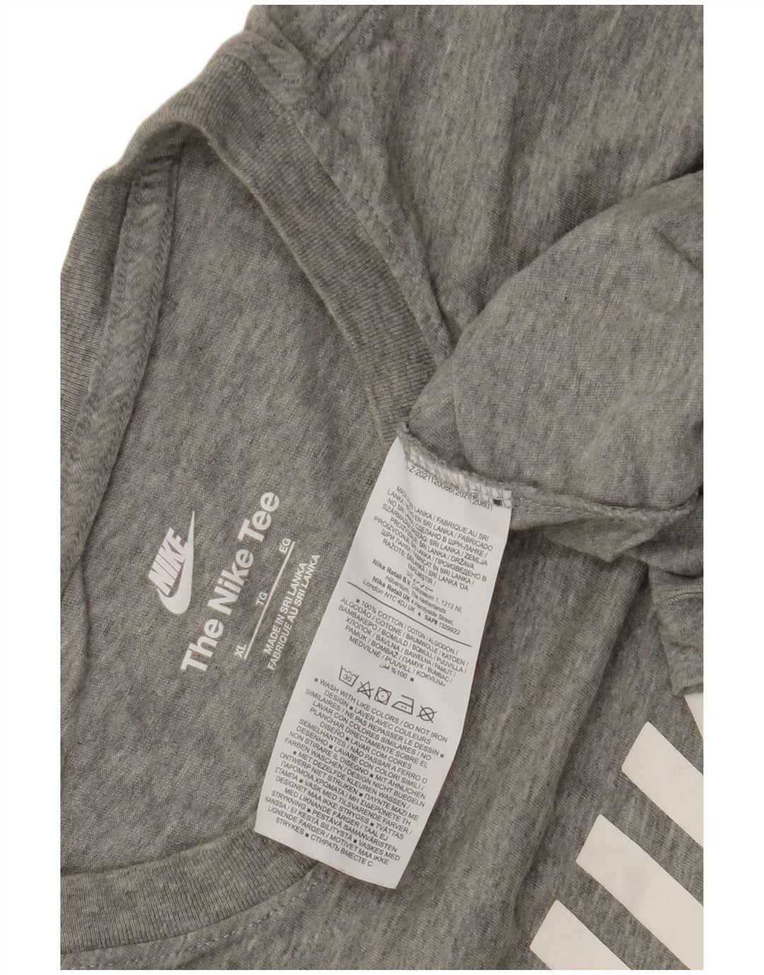 Nike grafisk t-shirt top til mænd XL Grå flækket bomuld