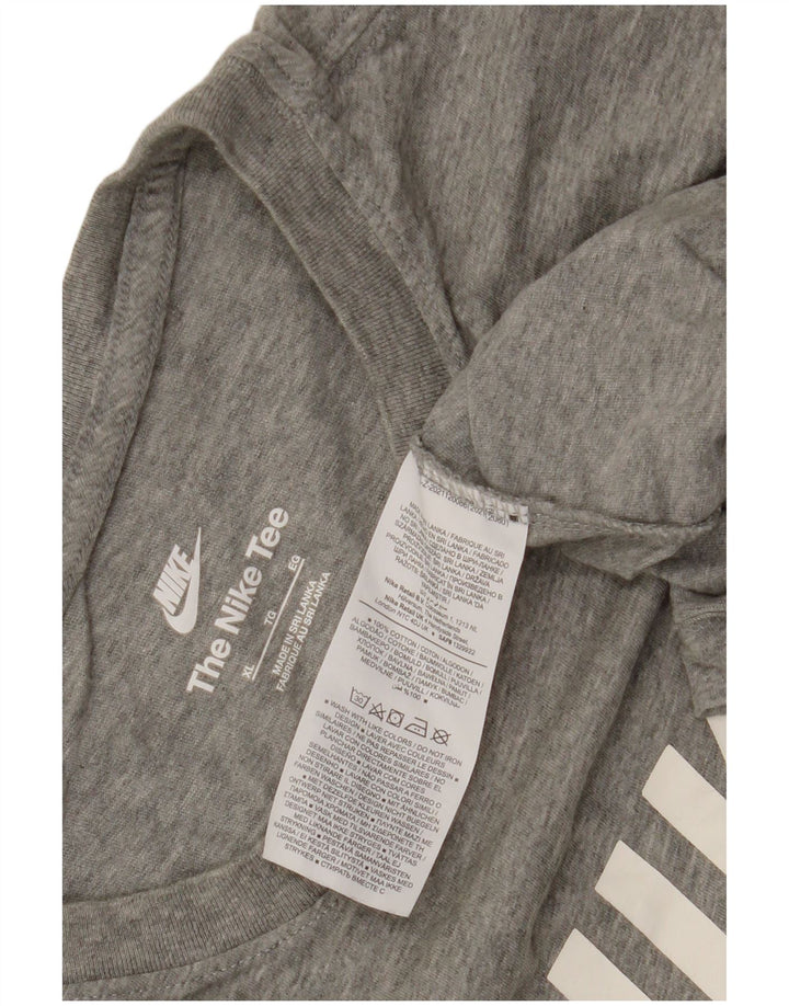 Nike grafisk t-shirt top til mænd XL Grå flækket bomuld