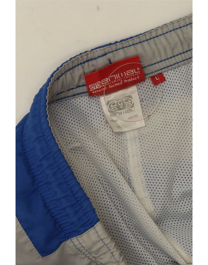 Animal Herre grafiske svømmeshorts store blå farveblok polyester