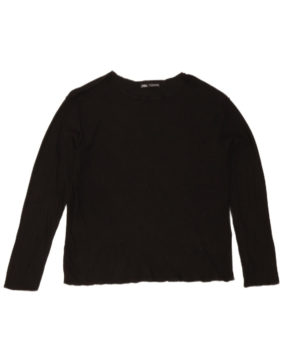 Zara Dametop Langærmet UK 10 Small Black Viscose