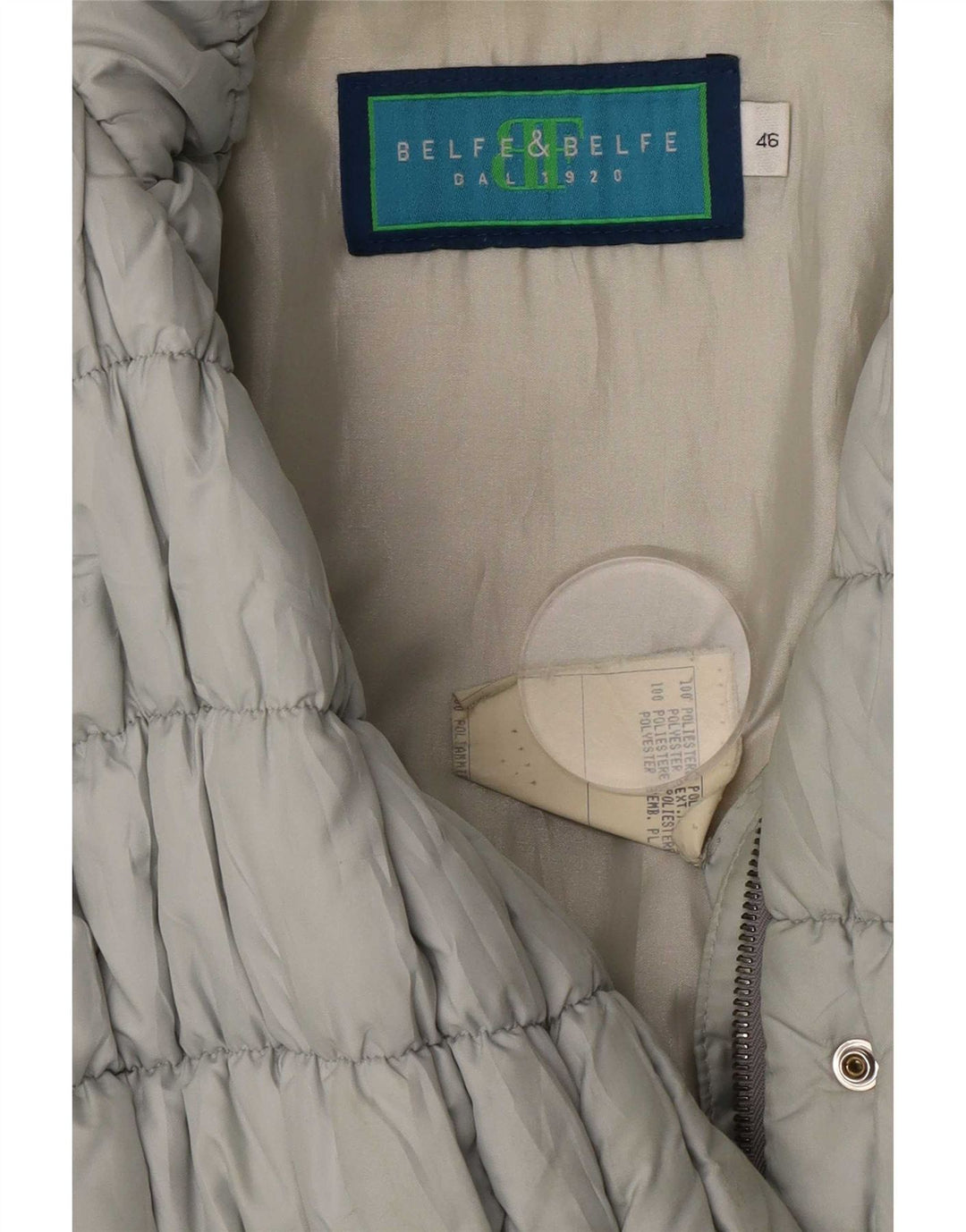 Belfe & Belfe Dame Polstret Jakke IT 46 Stor Grå Polyester