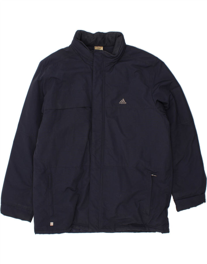 ADIDAS Mens Windbreaker Jacket UK 42 XL Navy Blue Polyester Vintage Adidas and Second-Hand Adidas from Messina Hembry 