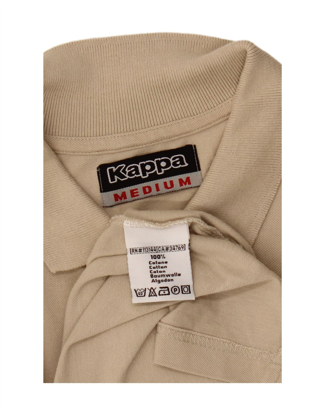 KAPPA Langærmet poloshirt til mænd Medium Beige Bomuld
