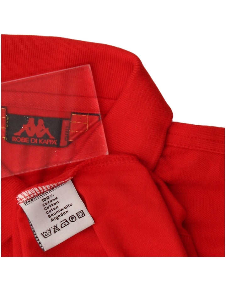 KAPPA Dame Polo Shirt UK 10 Lille Rød Bomuld