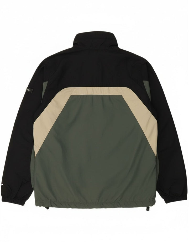 Columbia Regnjakke til mænd UK 38 Medium Grøn Colourblock Nylon