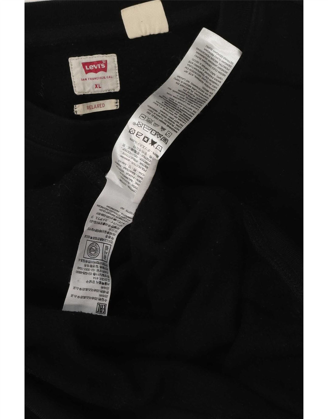 Levi's Herre Relaxed Graphic Sweatshirt Jumper XL Sort Bomuld