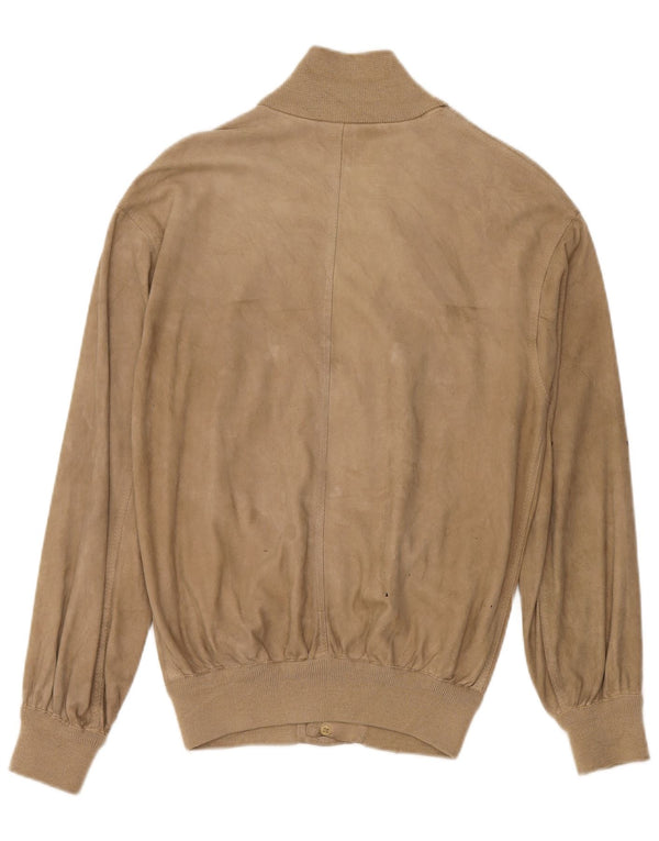 Vintage herre ruskind bomberjakke UK 38 Medium Beige