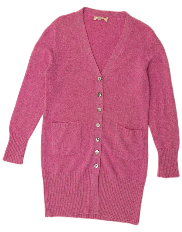 Andre Maurice Dame Longline Cardigan Sweater UK 14 Medium Pink Cashmere