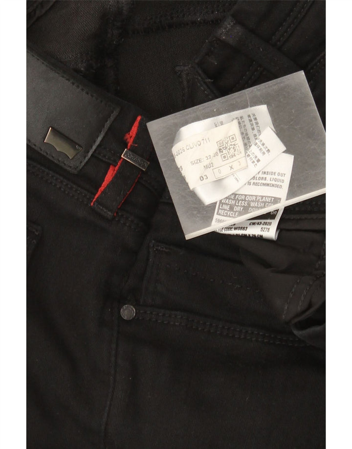 Levi's Dame 711 Skinny Jeans W32 L30 Sort Bomuld