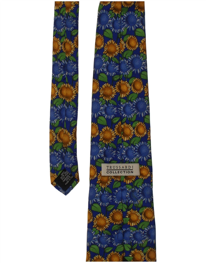 Trussardi Herre grafisk slips One Size blå blomstersilke