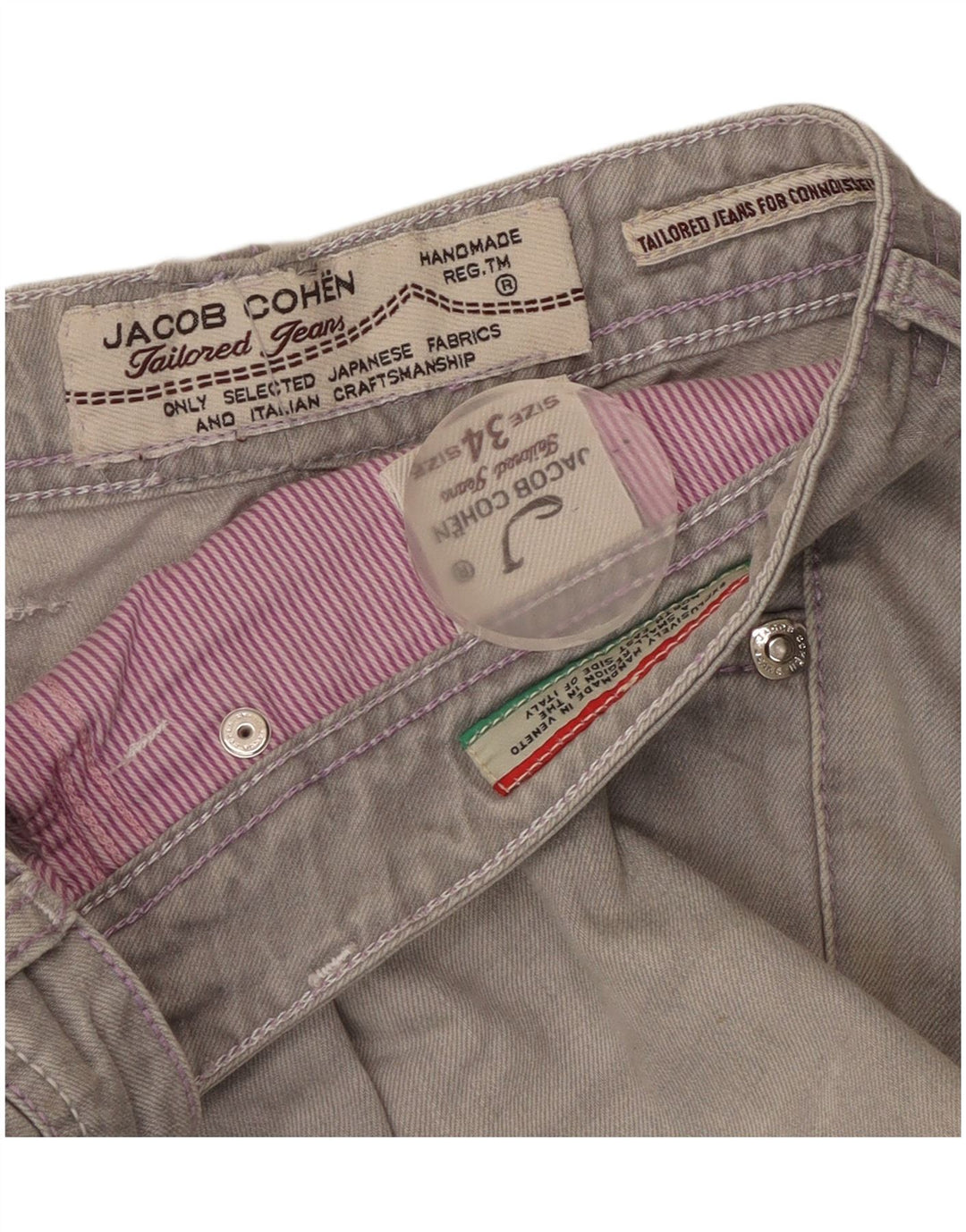 Jacob Cohen Dame Straight Jeans W34 L30 Grå Bomuld